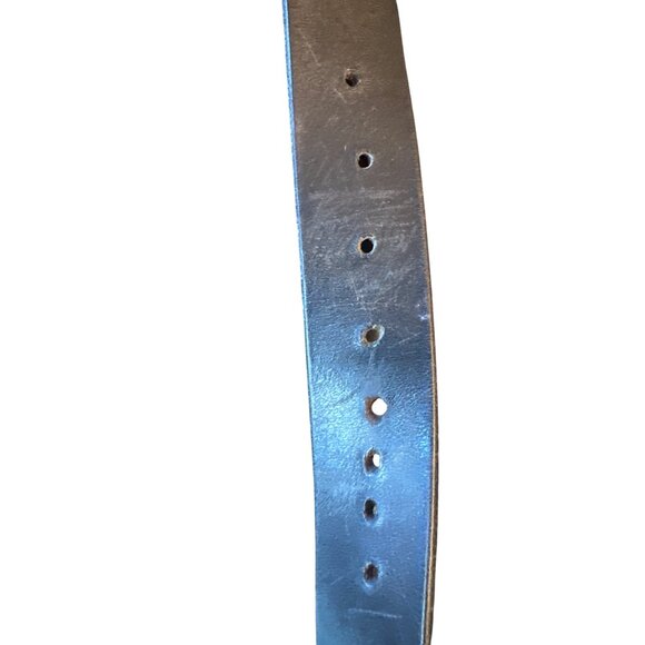Martin Dingman Black Leather Belt W/ Solid Brass Buckle Made in USA 33 - Picture 3 of 9